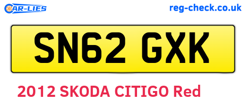SN62GXK are the vehicle registration plates.