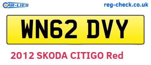WN62DVY are the vehicle registration plates.