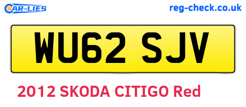 WU62SJV are the vehicle registration plates.