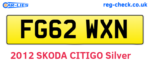 FG62WXN are the vehicle registration plates.