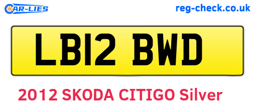 LB12BWD are the vehicle registration plates.