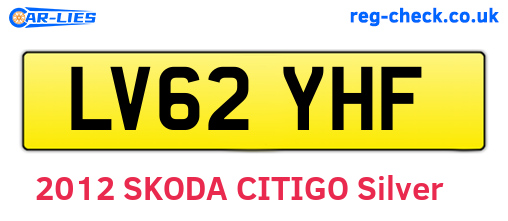 LV62YHF are the vehicle registration plates.