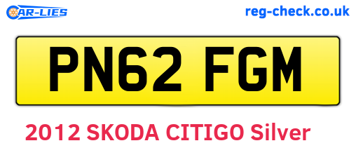 PN62FGM are the vehicle registration plates.