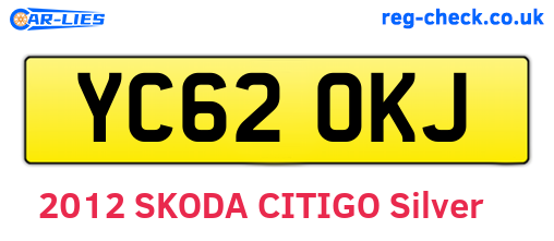 YC62OKJ are the vehicle registration plates.