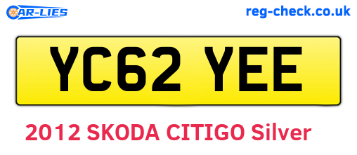 YC62YEE are the vehicle registration plates.