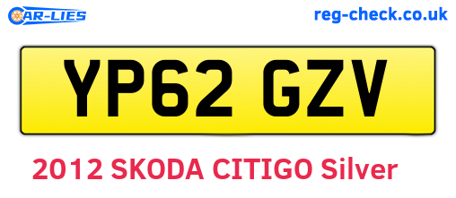 YP62GZV are the vehicle registration plates.