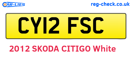 CY12FSC are the vehicle registration plates.
