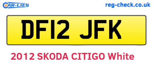 DF12JFK are the vehicle registration plates.