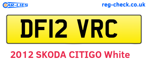 DF12VRC are the vehicle registration plates.