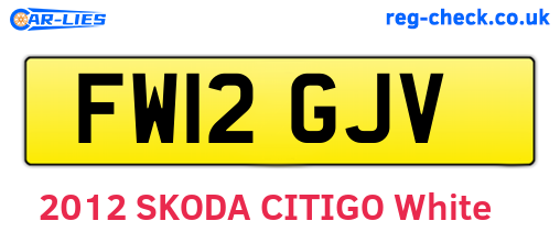 FW12GJV are the vehicle registration plates.