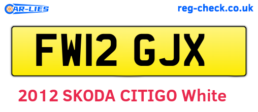 FW12GJX are the vehicle registration plates.