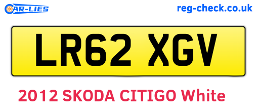 LR62XGV are the vehicle registration plates.