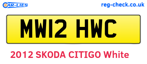 MW12HWC are the vehicle registration plates.