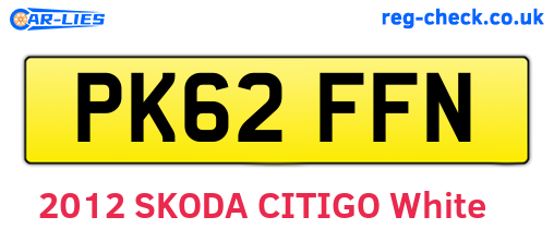 PK62FFN are the vehicle registration plates.