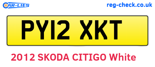 PY12XKT are the vehicle registration plates.