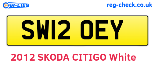 SW12OEY are the vehicle registration plates.
