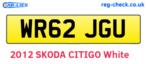 WR62JGU are the vehicle registration plates.