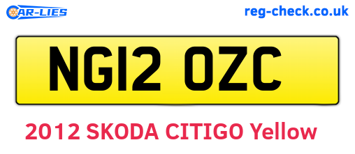 NG12OZC are the vehicle registration plates.