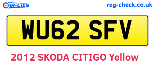 WU62SFV are the vehicle registration plates.