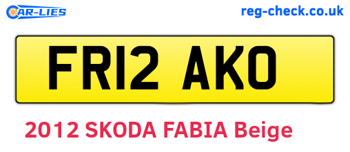 FR12AKO are the vehicle registration plates.