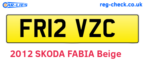 FR12VZC are the vehicle registration plates.