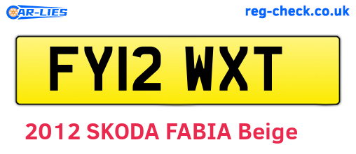 FY12WXT are the vehicle registration plates.