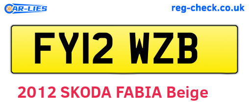 FY12WZB are the vehicle registration plates.