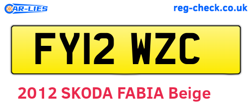 FY12WZC are the vehicle registration plates.