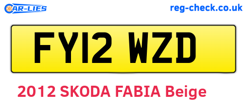 FY12WZD are the vehicle registration plates.