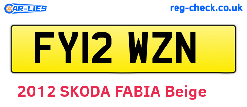 FY12WZN are the vehicle registration plates.