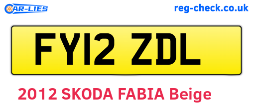 FY12ZDL are the vehicle registration plates.