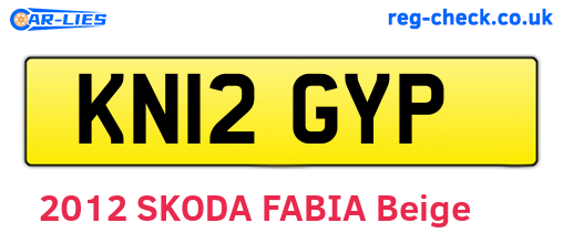 KN12GYP are the vehicle registration plates.