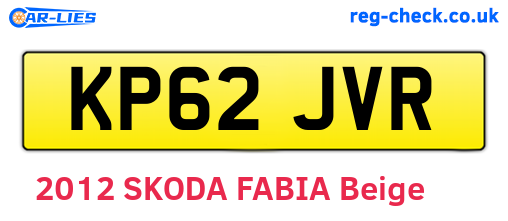 KP62JVR are the vehicle registration plates.