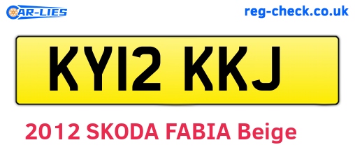 KY12KKJ are the vehicle registration plates.