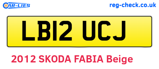 LB12UCJ are the vehicle registration plates.