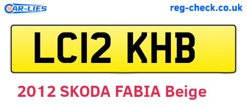 LC12KHB are the vehicle registration plates.