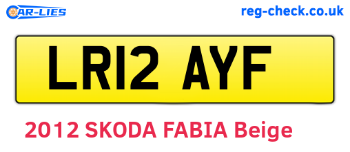 LR12AYF are the vehicle registration plates.