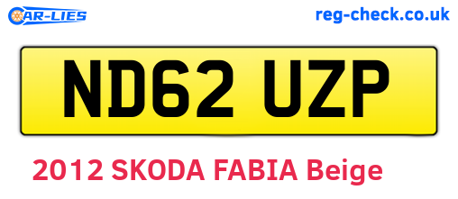 ND62UZP are the vehicle registration plates.