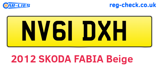 NV61DXH are the vehicle registration plates.