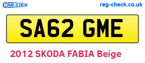 SA62GME are the vehicle registration plates.