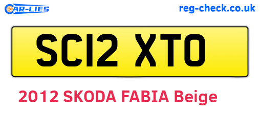 SC12XTO are the vehicle registration plates.
