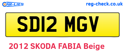 SD12MGV are the vehicle registration plates.
