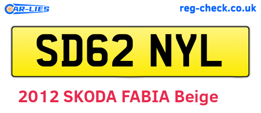 SD62NYL are the vehicle registration plates.