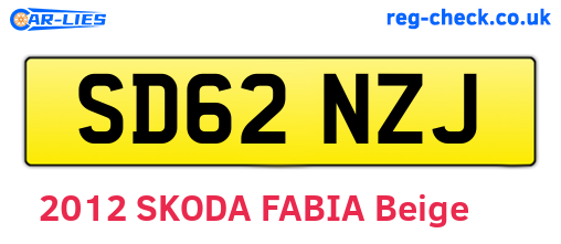 SD62NZJ are the vehicle registration plates.