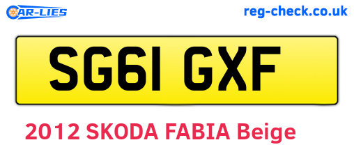SG61GXF are the vehicle registration plates.