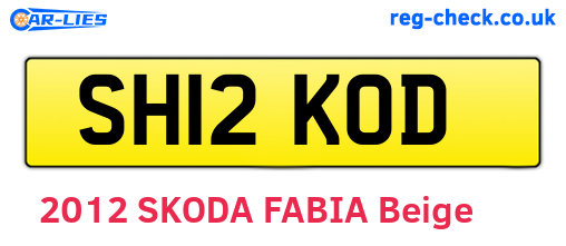 SH12KOD are the vehicle registration plates.
