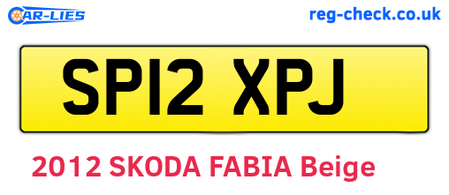 SP12XPJ are the vehicle registration plates.