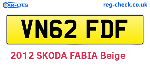 VN62FDF are the vehicle registration plates.