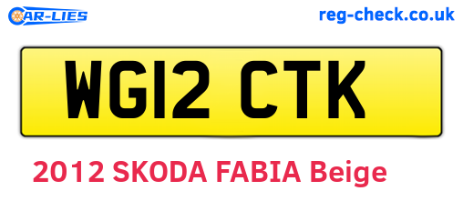 WG12CTK are the vehicle registration plates.