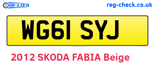 WG61SYJ are the vehicle registration plates.